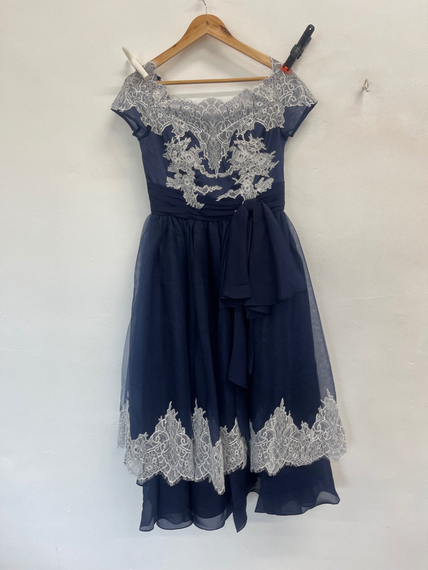 Fabulous EDressit fit & flare occasion Dress Uk14 Navy blue NK596