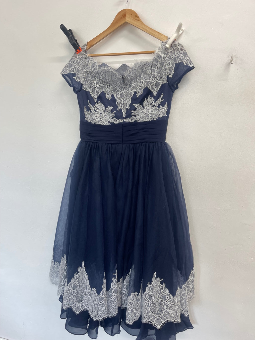 Fabulous EDressit fit & flare occasion Dress Uk14 Navy blue NK596
