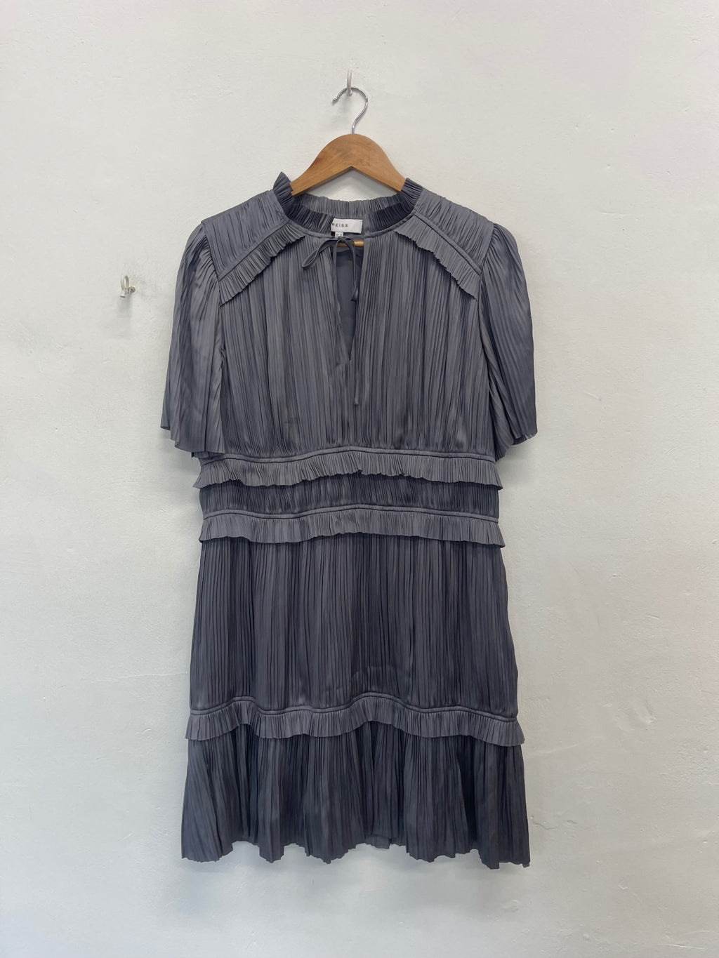 Fabulous REISS Lydia occasion party Dress UK 14 Grey NK596