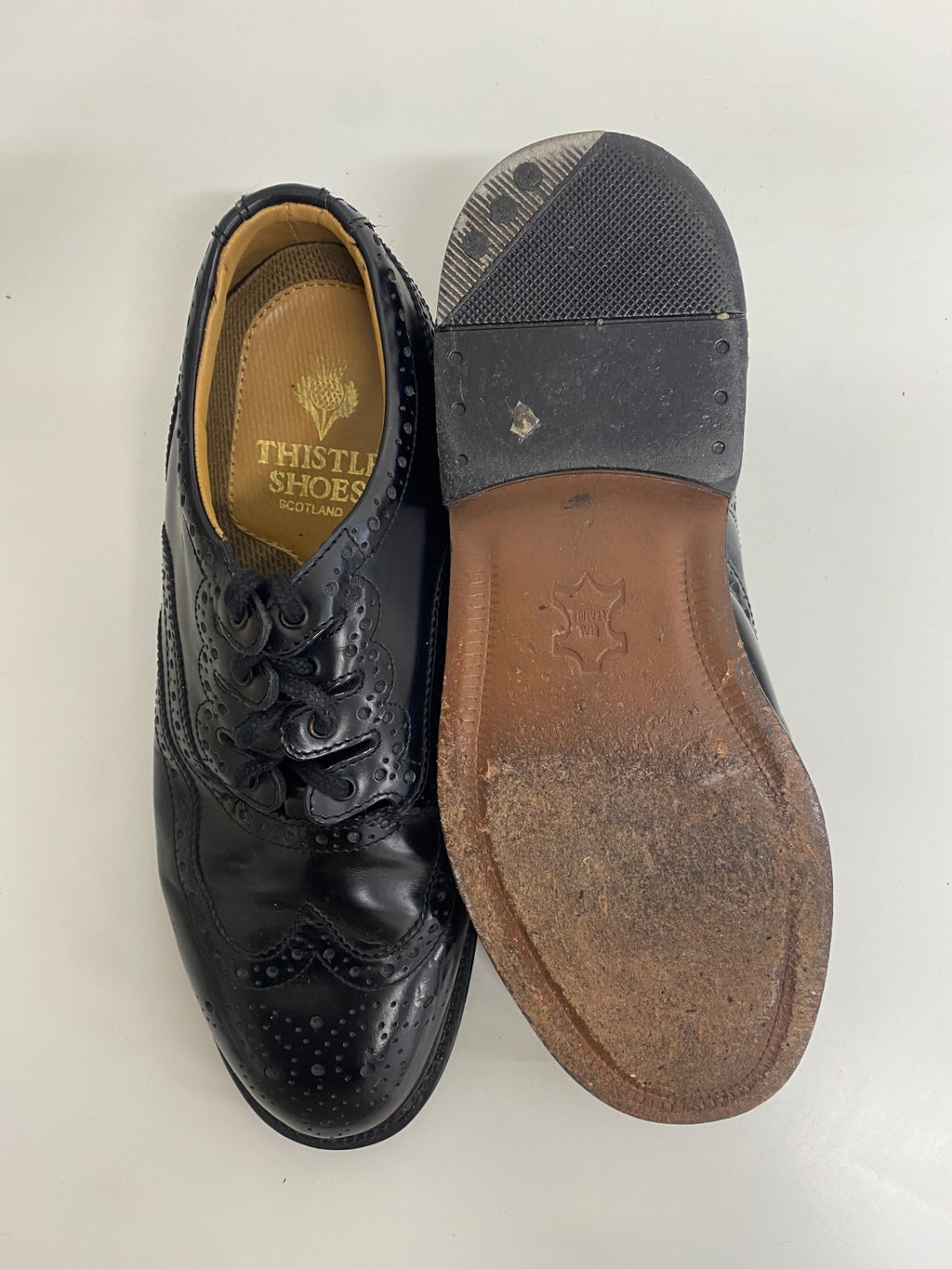 Classic Thistle Shoes kilt shoes Ghillie Brogues 8 Black SH597 