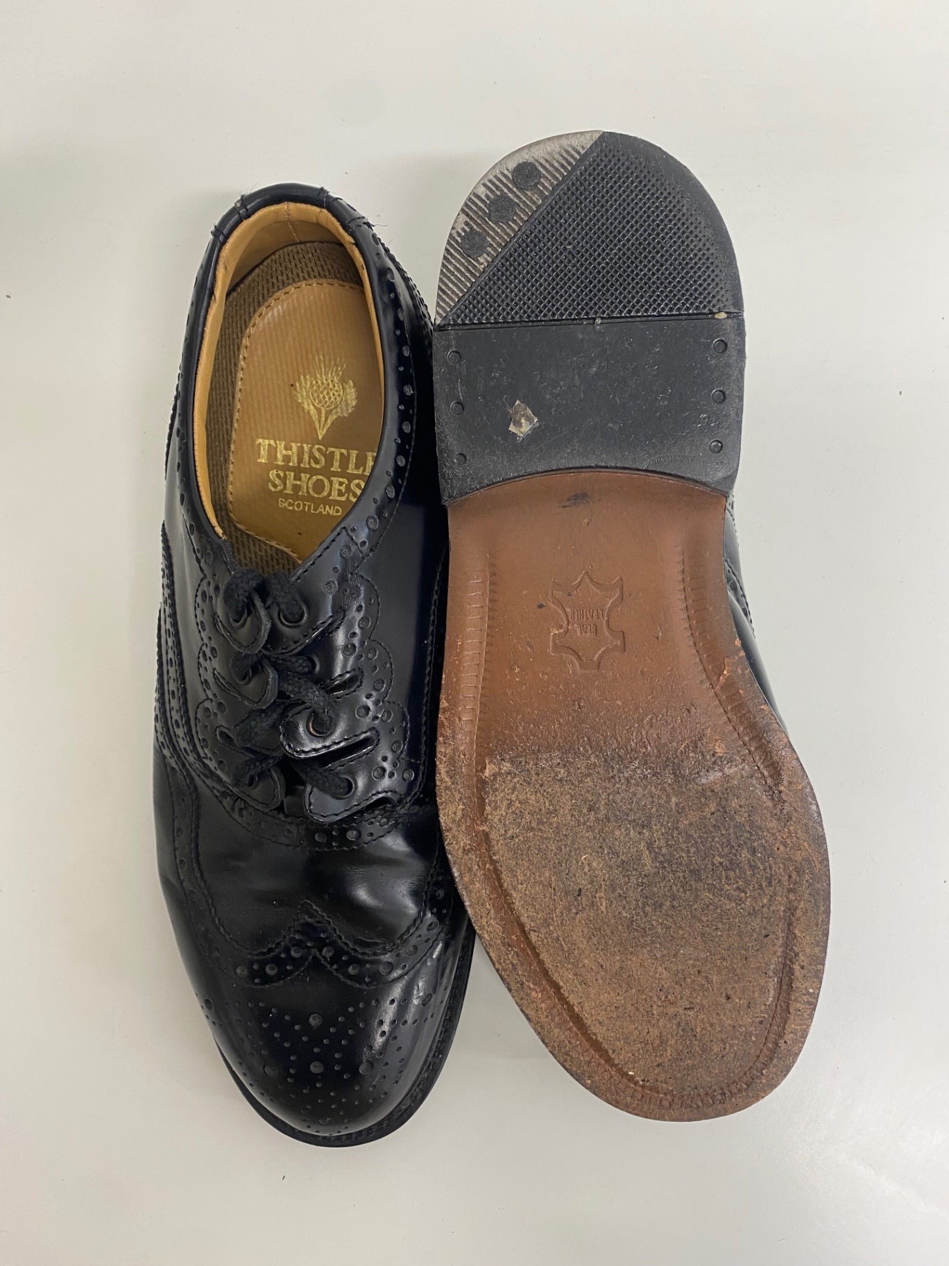 Classic Thistle Shoes kilt shoes Ghillie Brogues 8 Black SH597 