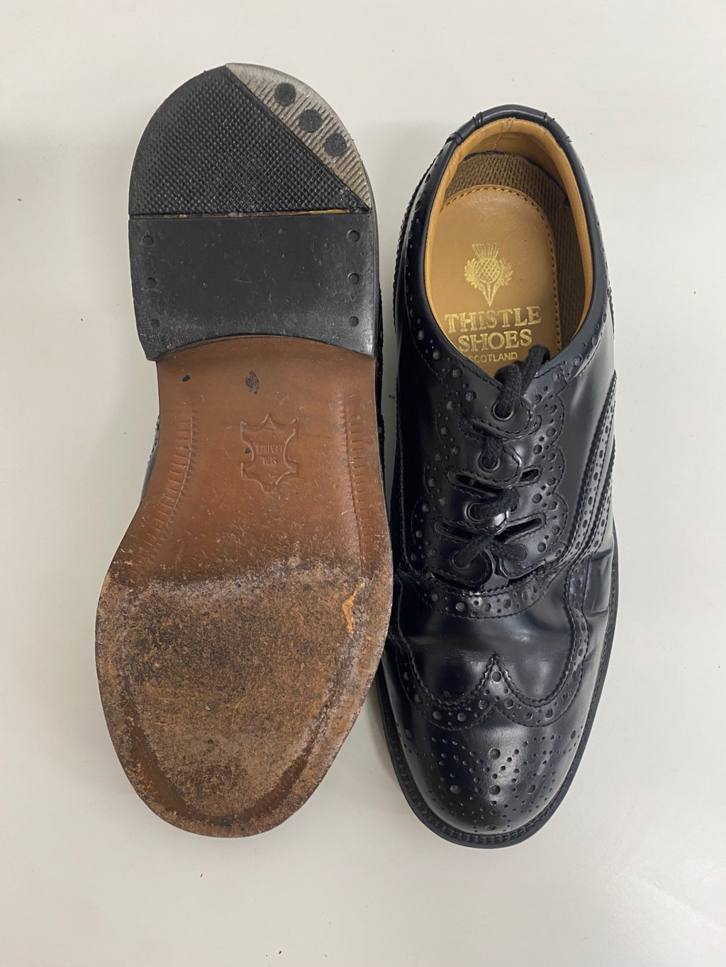 Classic Thistle Shoes kilt shoes Ghillie Brogues 8 Black SH597 