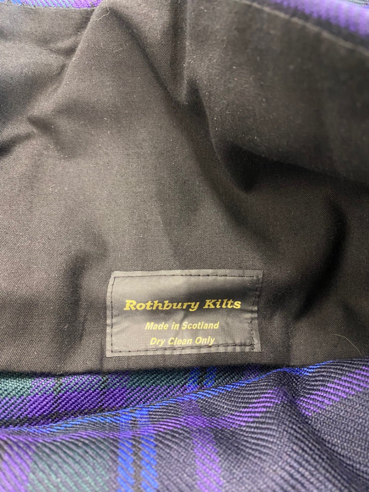 Classic Spirit of Scotland Rothbury Kilts Tartan Kilt W38” Purple Green blue SH597