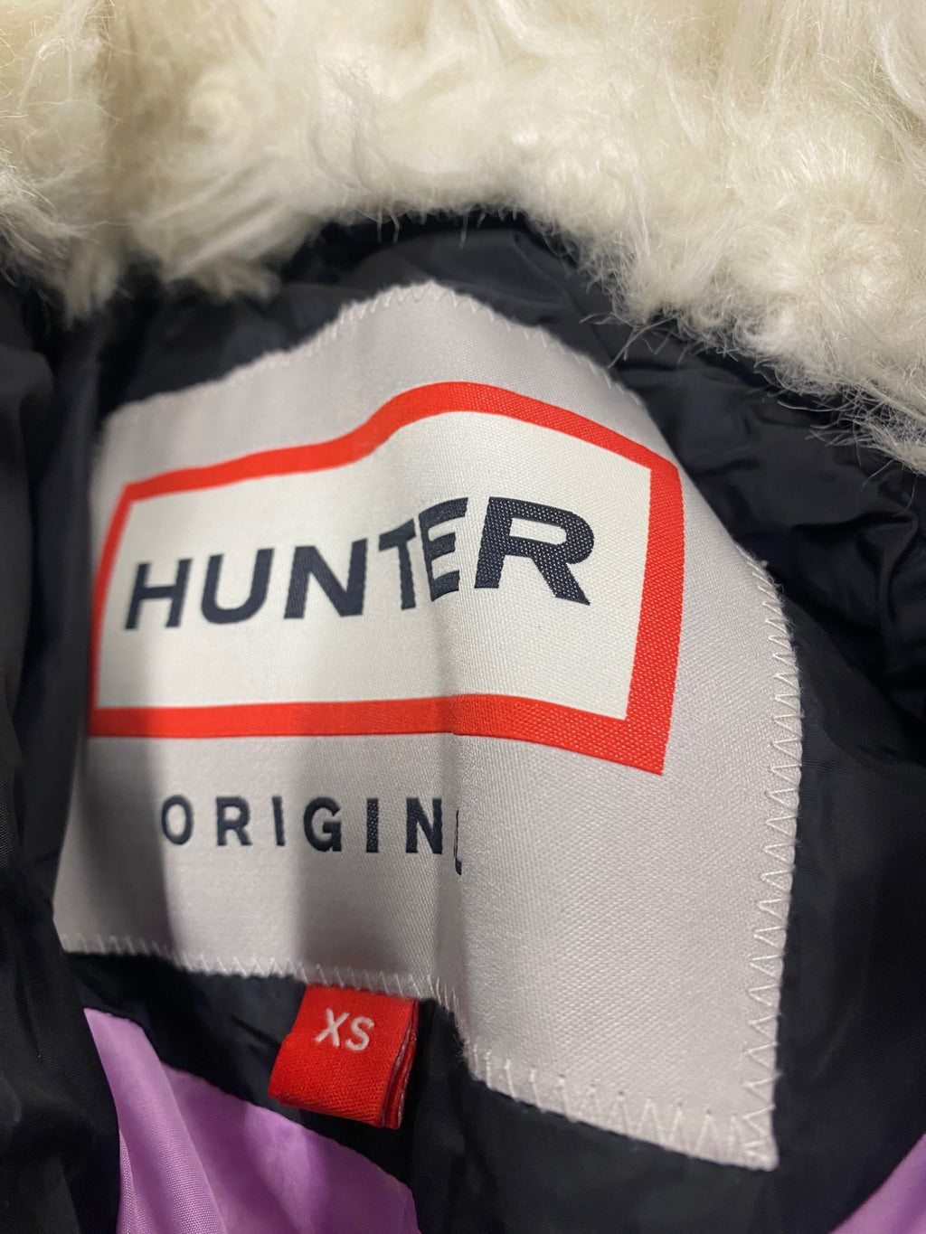 Fabulous HUNTER Astro Puffer Jacket XS Black faux fur collar SH599