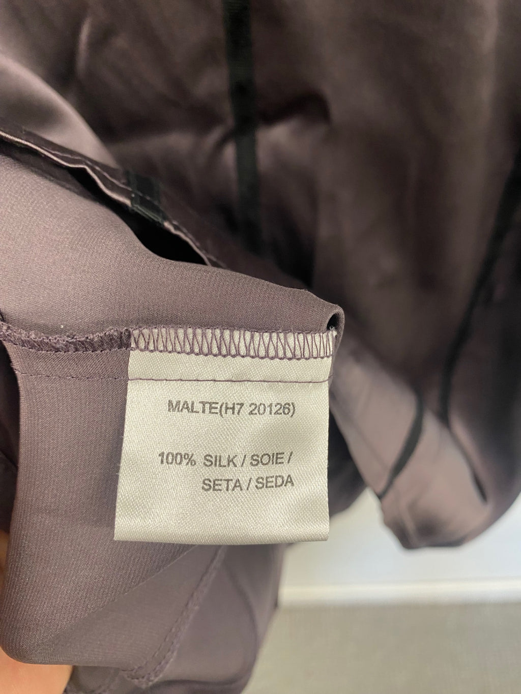Fabulous Rene Derhy K Y2K vintage Blouse S Gray Pure silk ruffle trim CH600