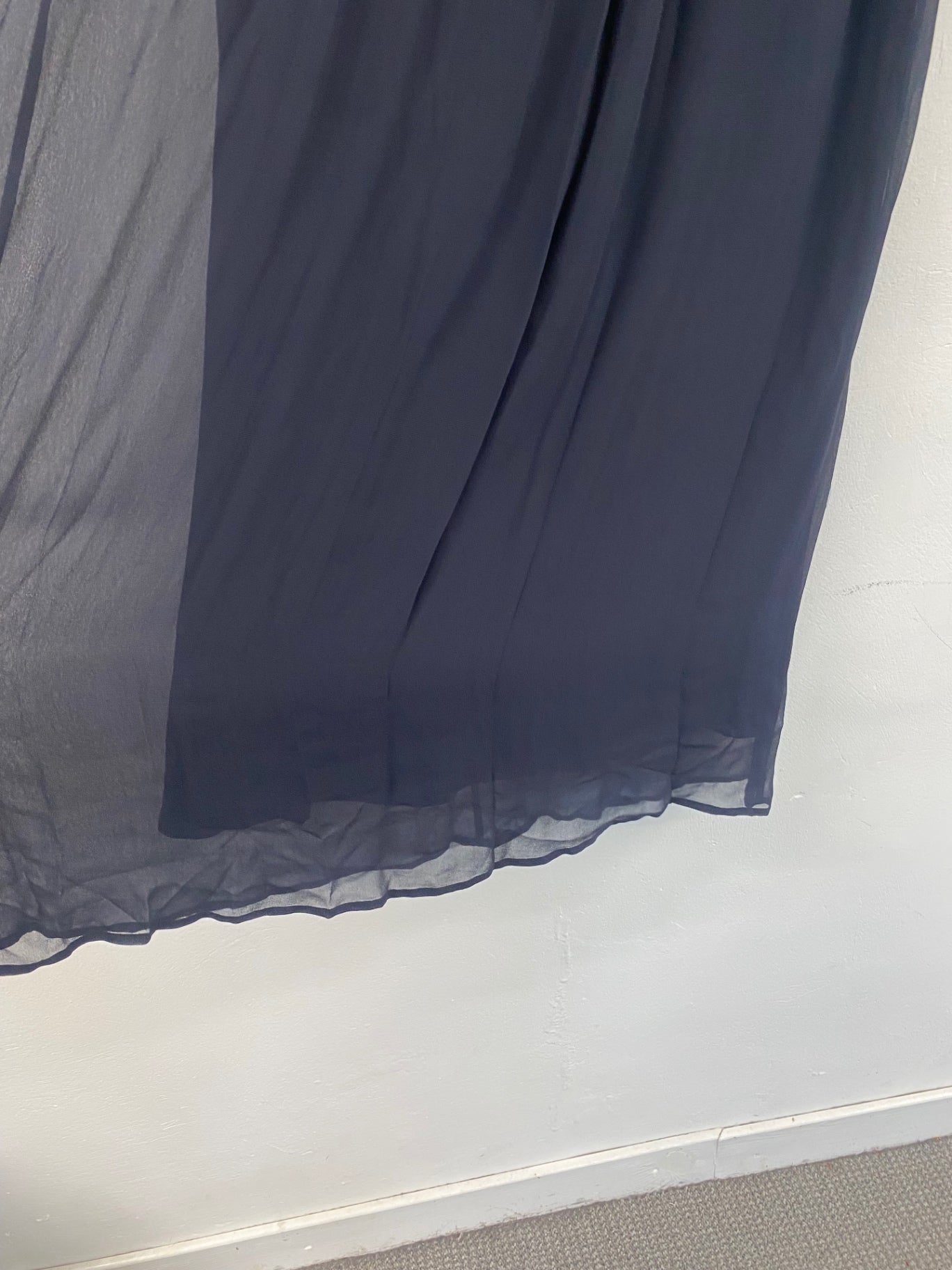 Fabulous Mint Velvet Maxi Skirt UK10 Navy silver lined sheer 