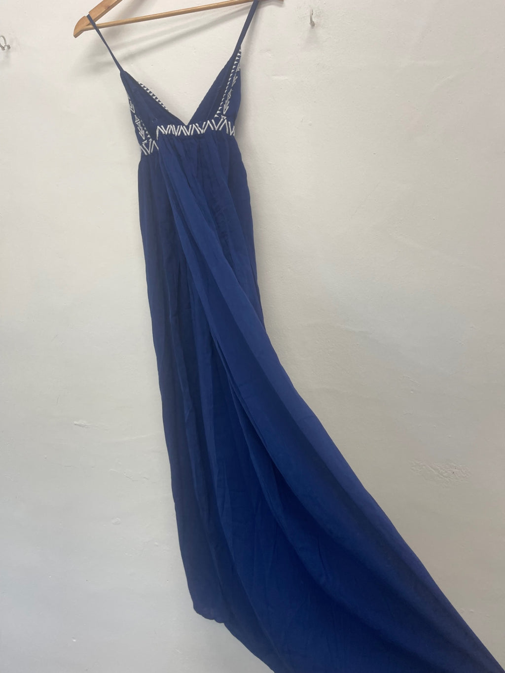 Fabulous Calzedonia beach maxi Dress Uk10 Blue Greek CH600