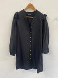 Fabulous WHISTLES ruffles Dress UK12 Black cottagecore Mediterranean CH660