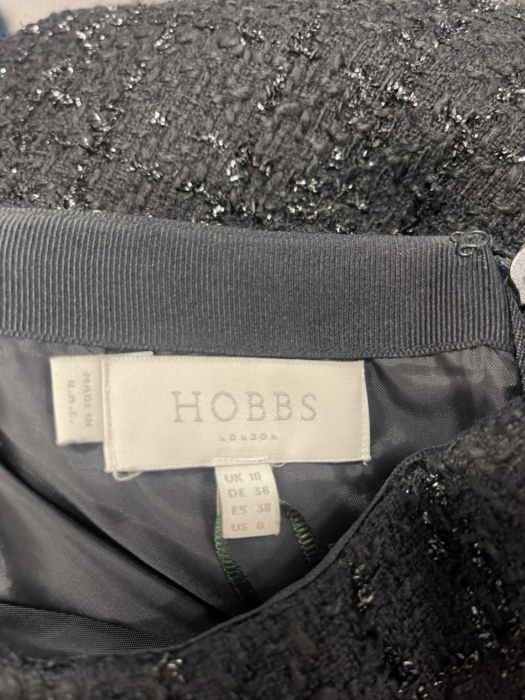 Fabulous Hobbs London boucle sparkle Skirt UK 10 Black CH600
