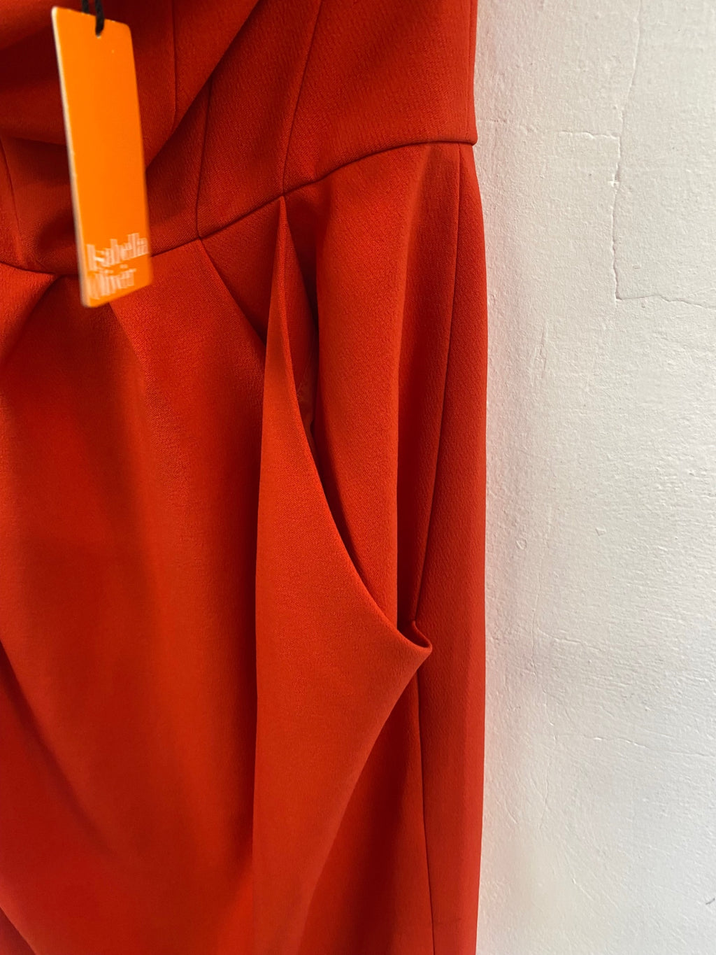 Fabulous Isabella Oliver maternity Dress UK14 Red vermillion ruched Size D UK14 CH600