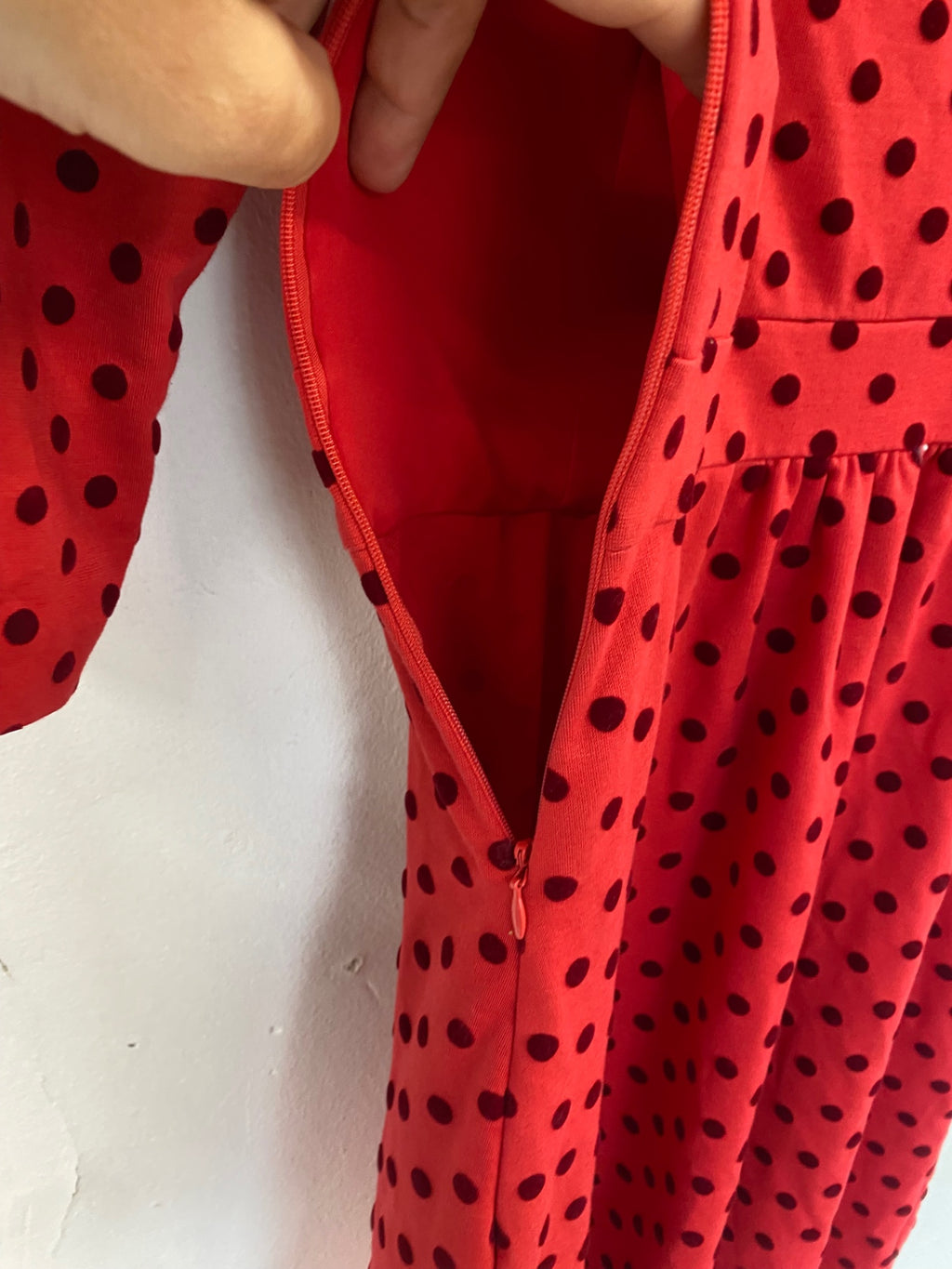 Gorgeous Boden red polka dress UK8L jersey casual day dress CH600