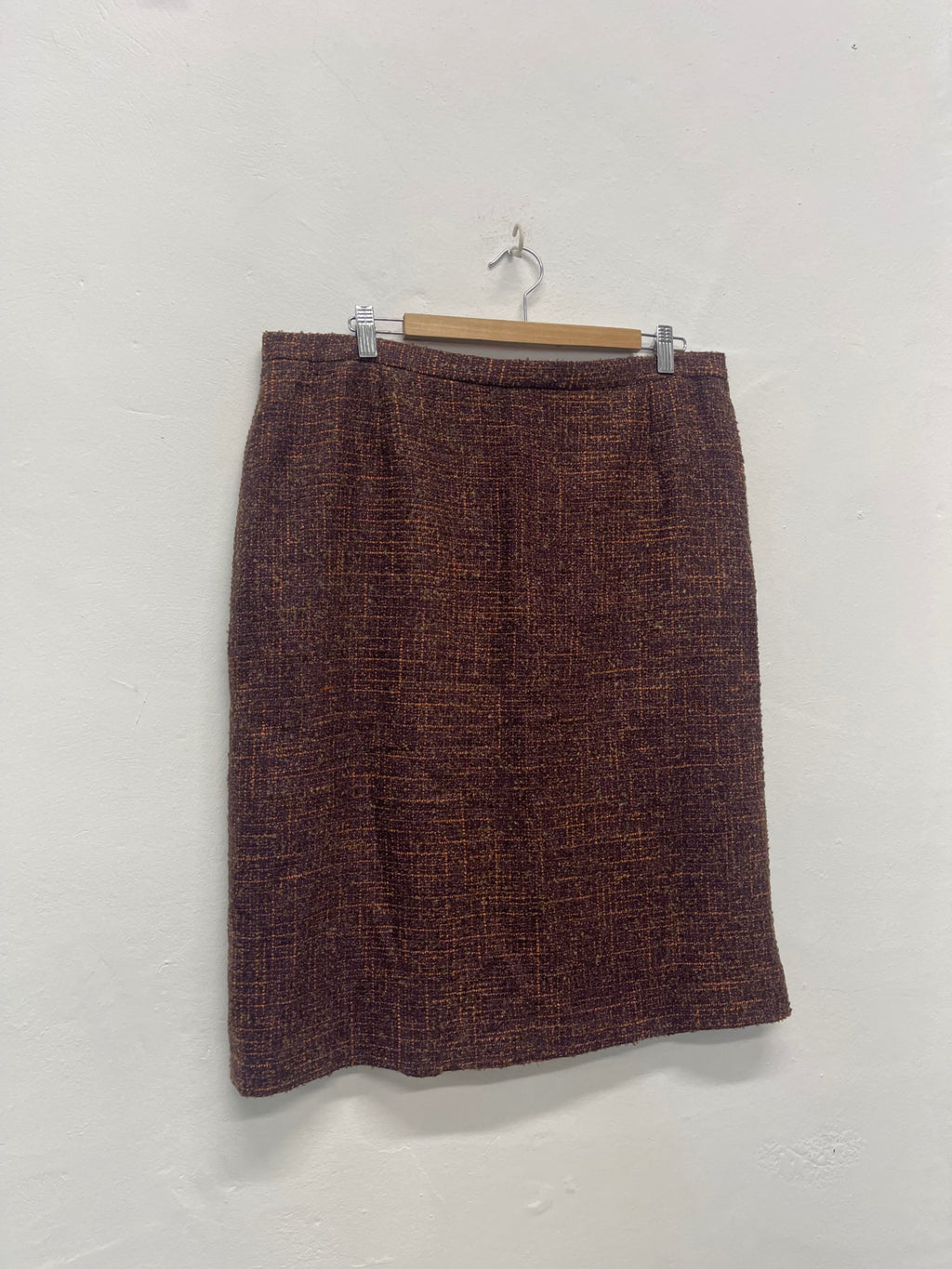 Fabulous EASTEX tweed traditional Skirt UK20 Purple & Orange AS602