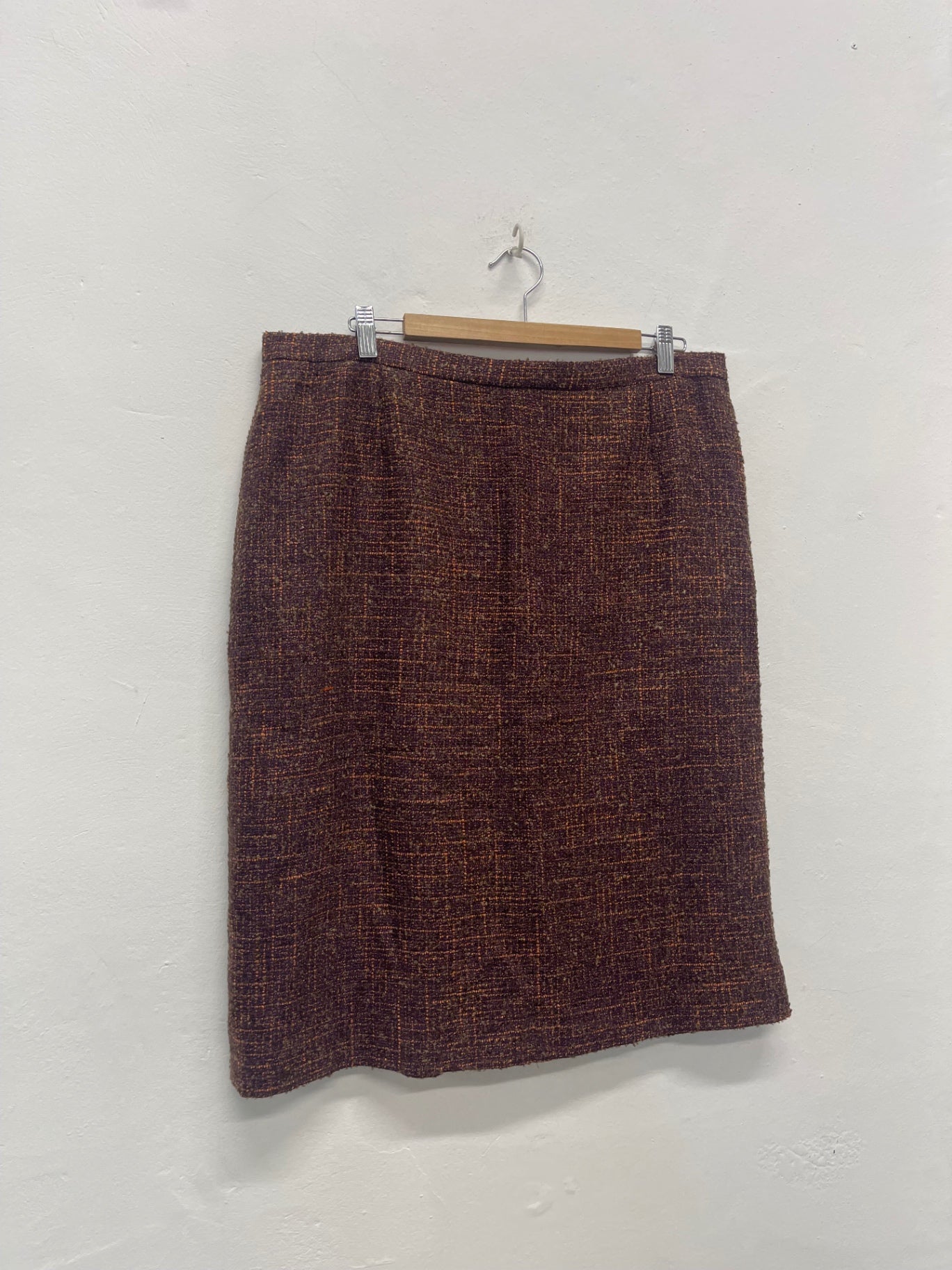 Fabulous EASTEX tweed traditional Skirt UK20 Purple & Orange AS602