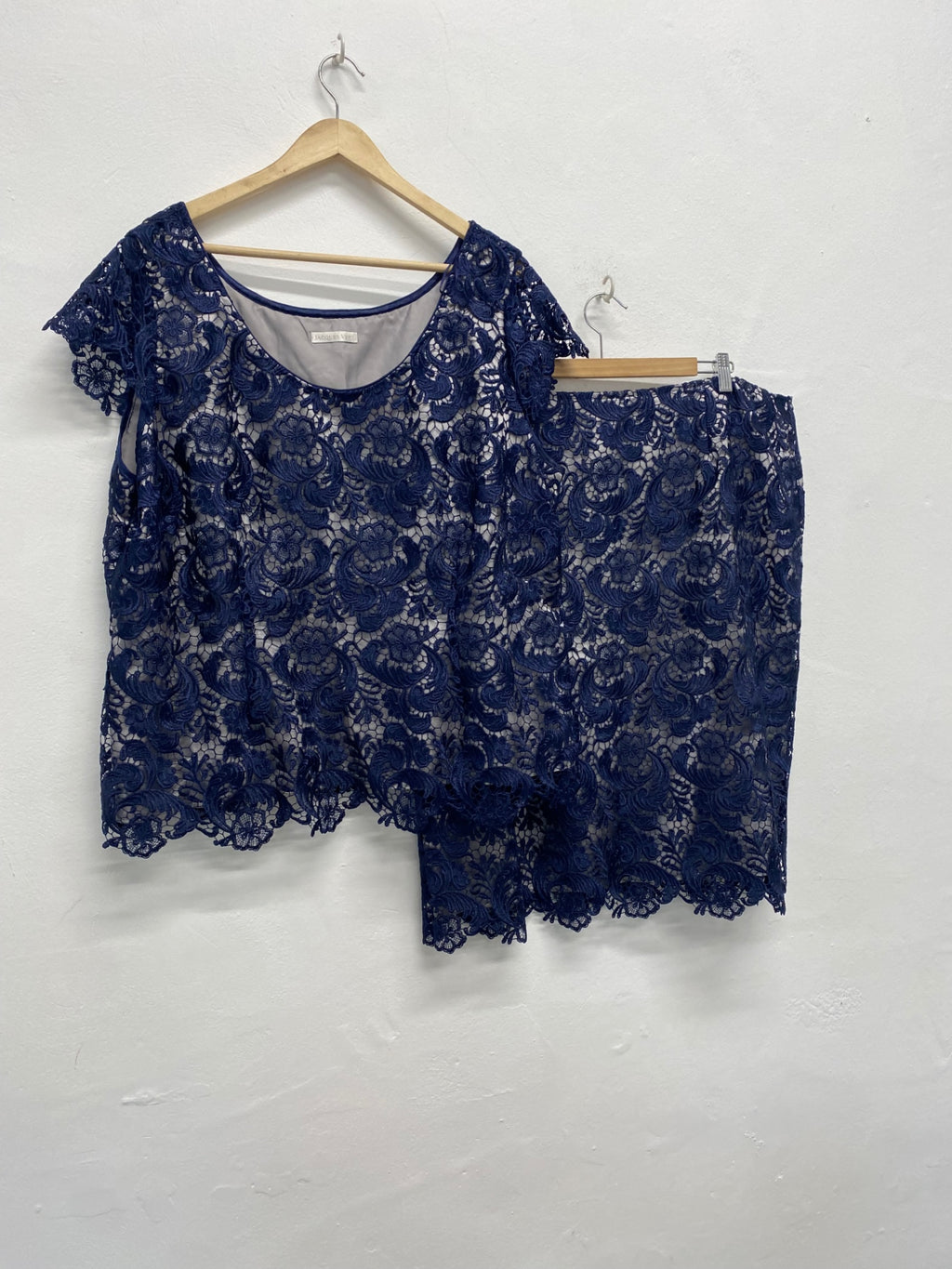 Fabulous Jacques Vert occasion MOd Outfit set uk22/ 24 Navy Blue AS602