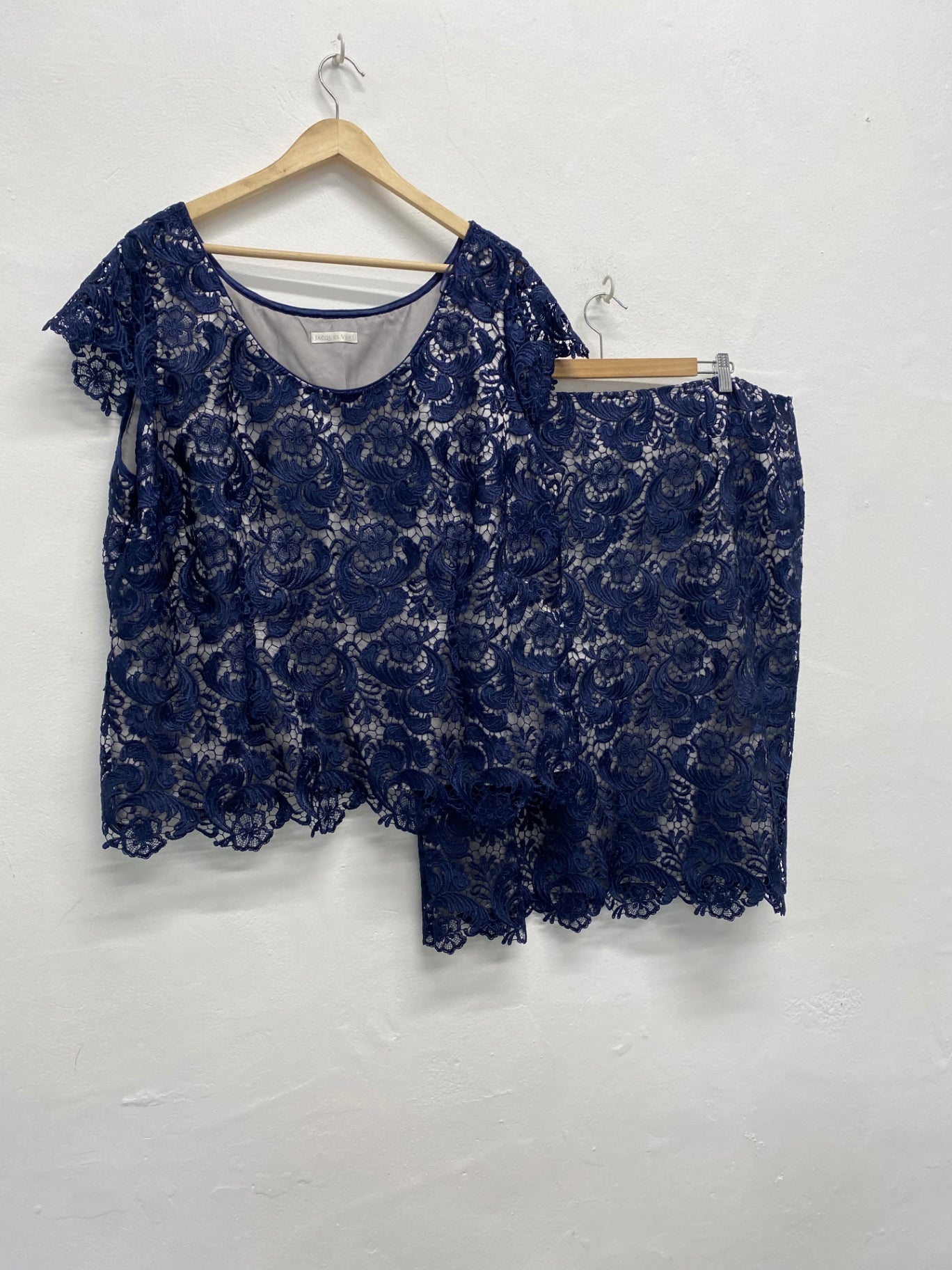 Fabulous Jacques Vert occasion MOd Outfit set uk22/ 24 Navy Blue AS602