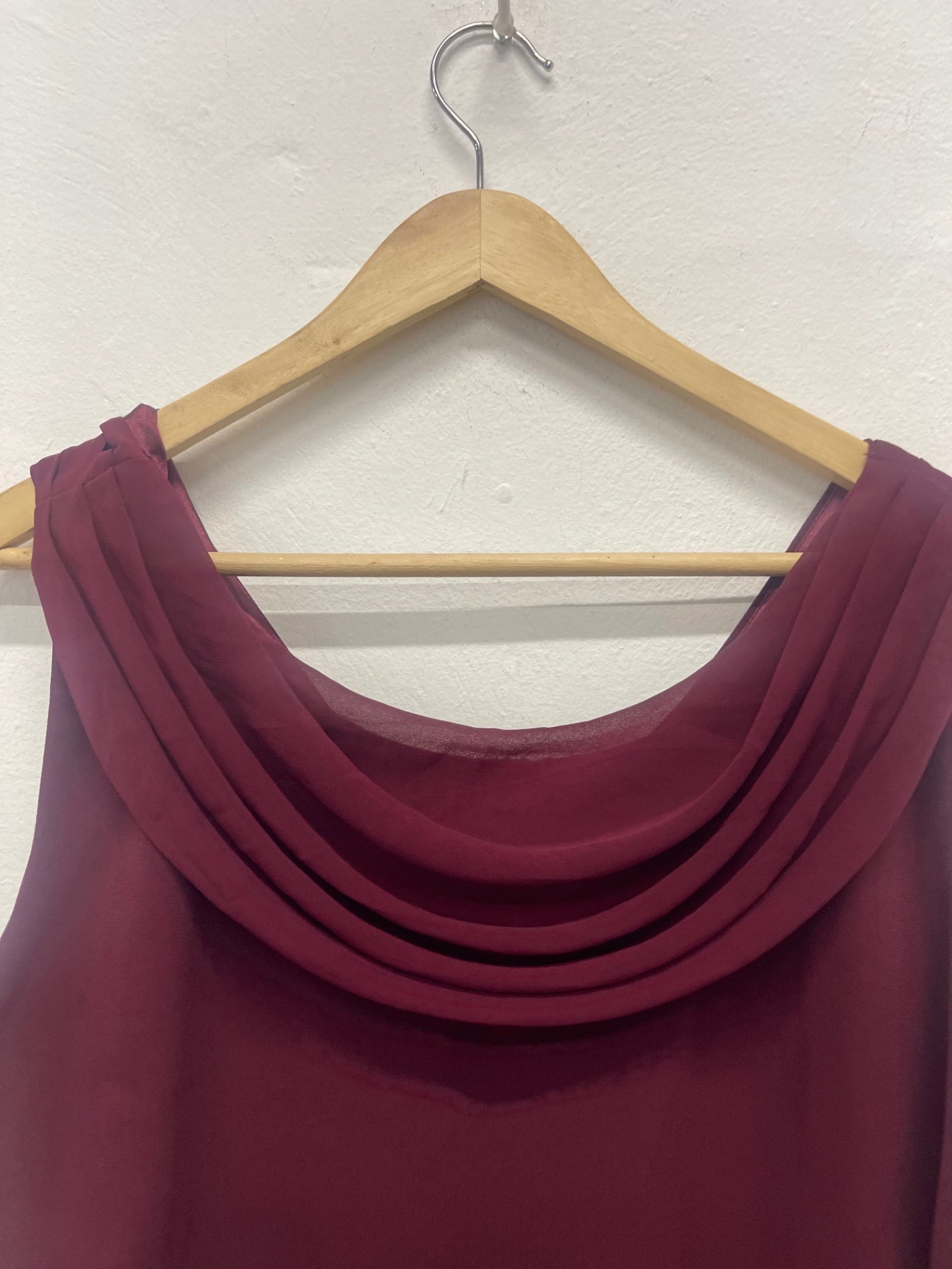 Fabulous Jacques Vert occasion event Dress UK18 Burgundy Elegant AS602