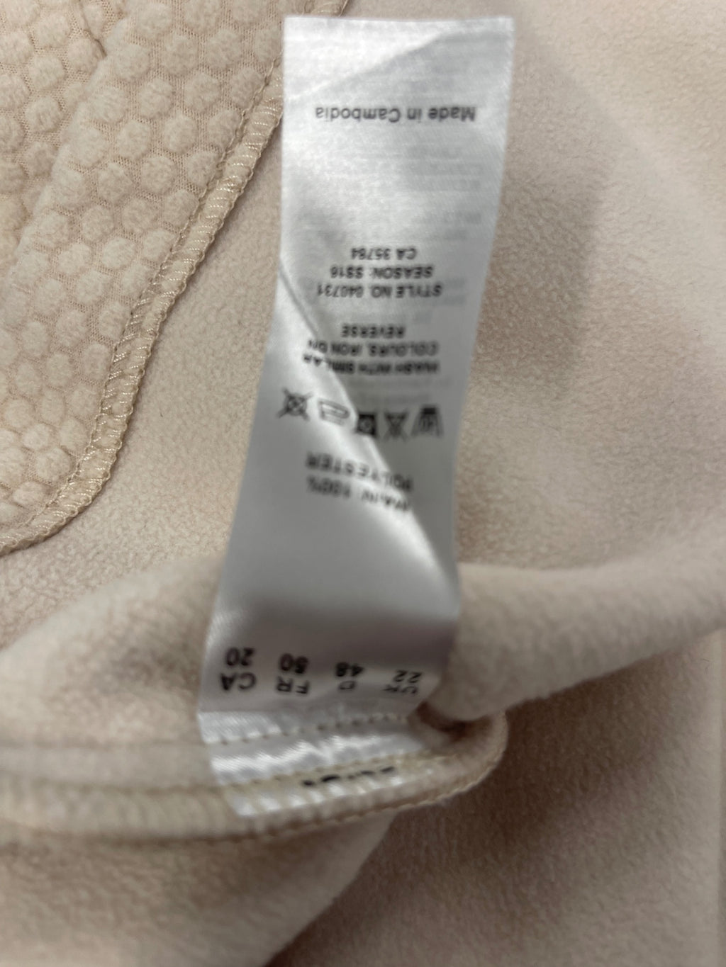 Fabulous Dash fleece activewear Jacket UK22 Beige AS602