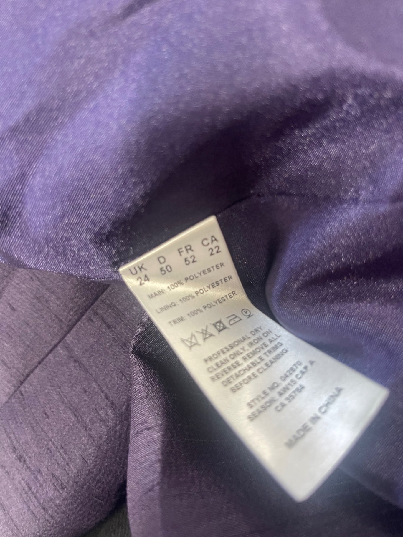Fabulous Jacques Vert occasion party Blazer uk24 Purple AS602