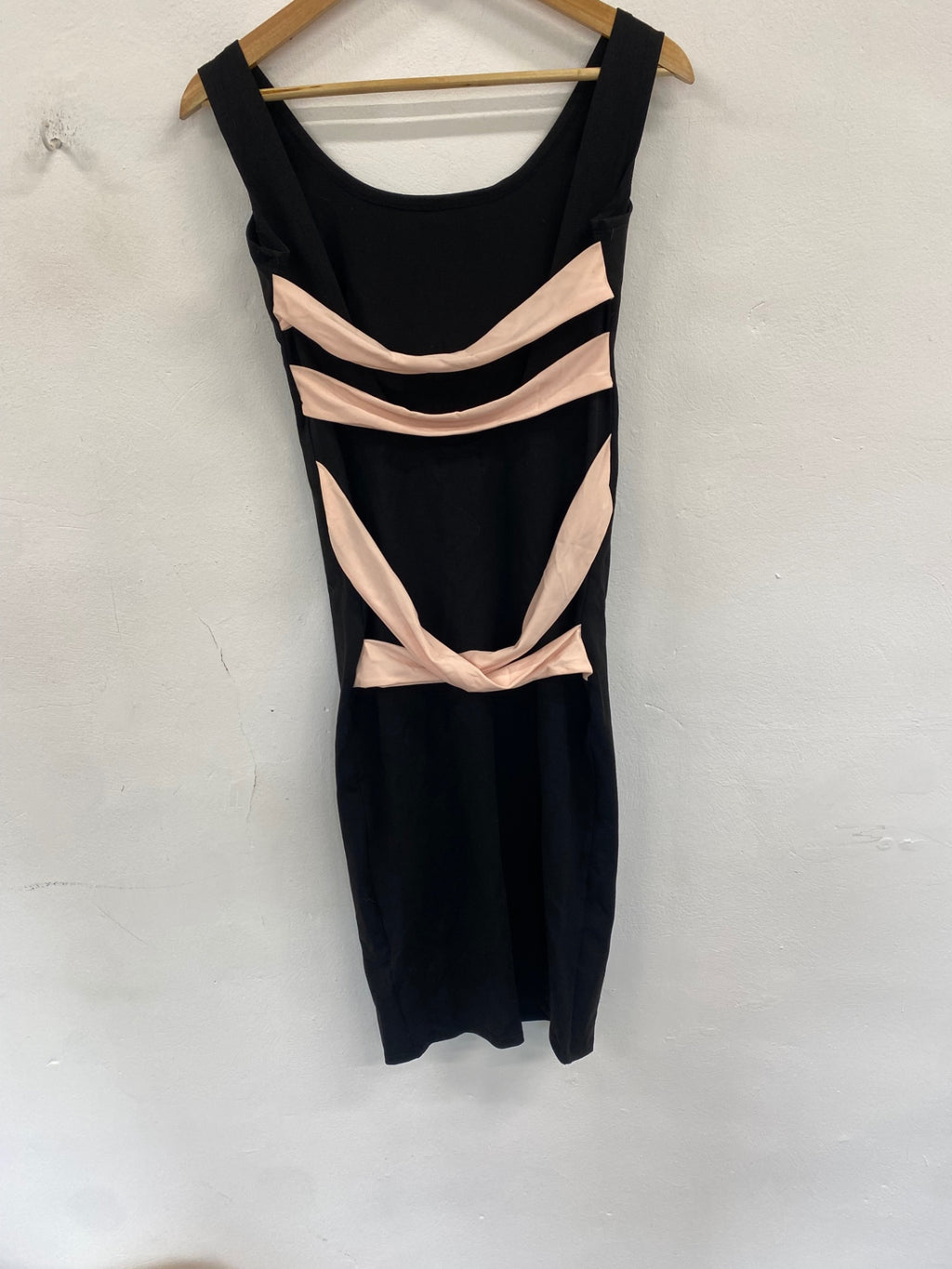 Fabulous Quontum Y2K black bodycon scuba dress UK10 sd533