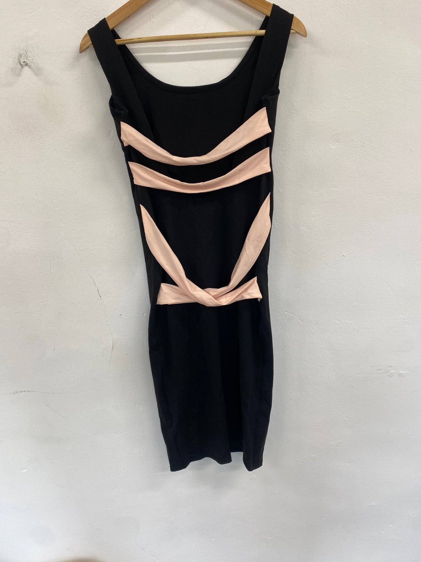 Fabulous Quontum Y2K black bodycon scuba dress UK10 sd533