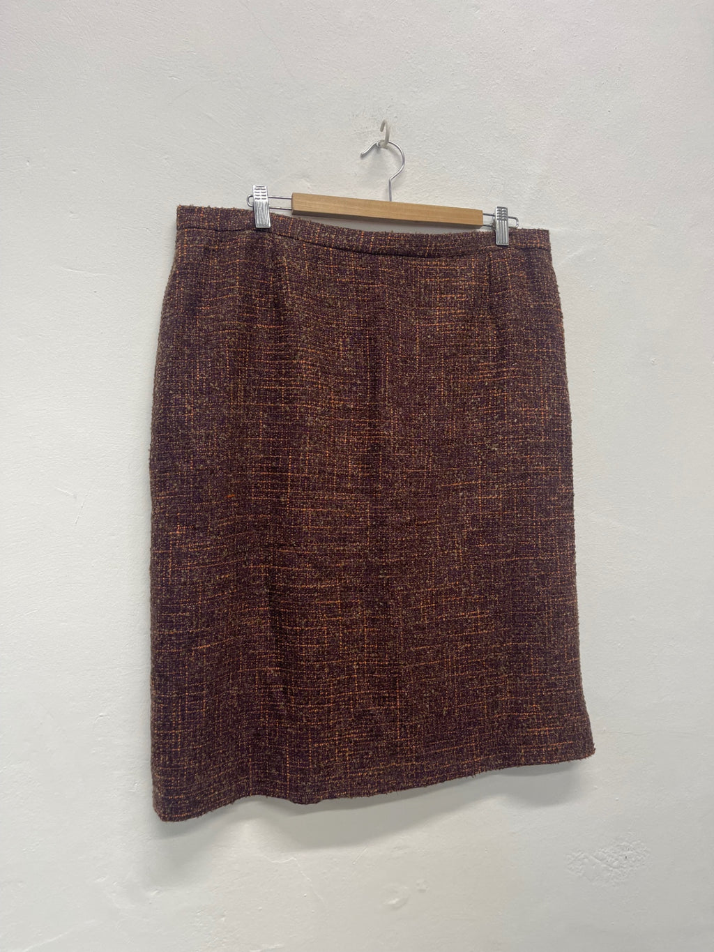 Fabulous EASTEX tweed traditional Skirt UK20 Purple & Orange AS602