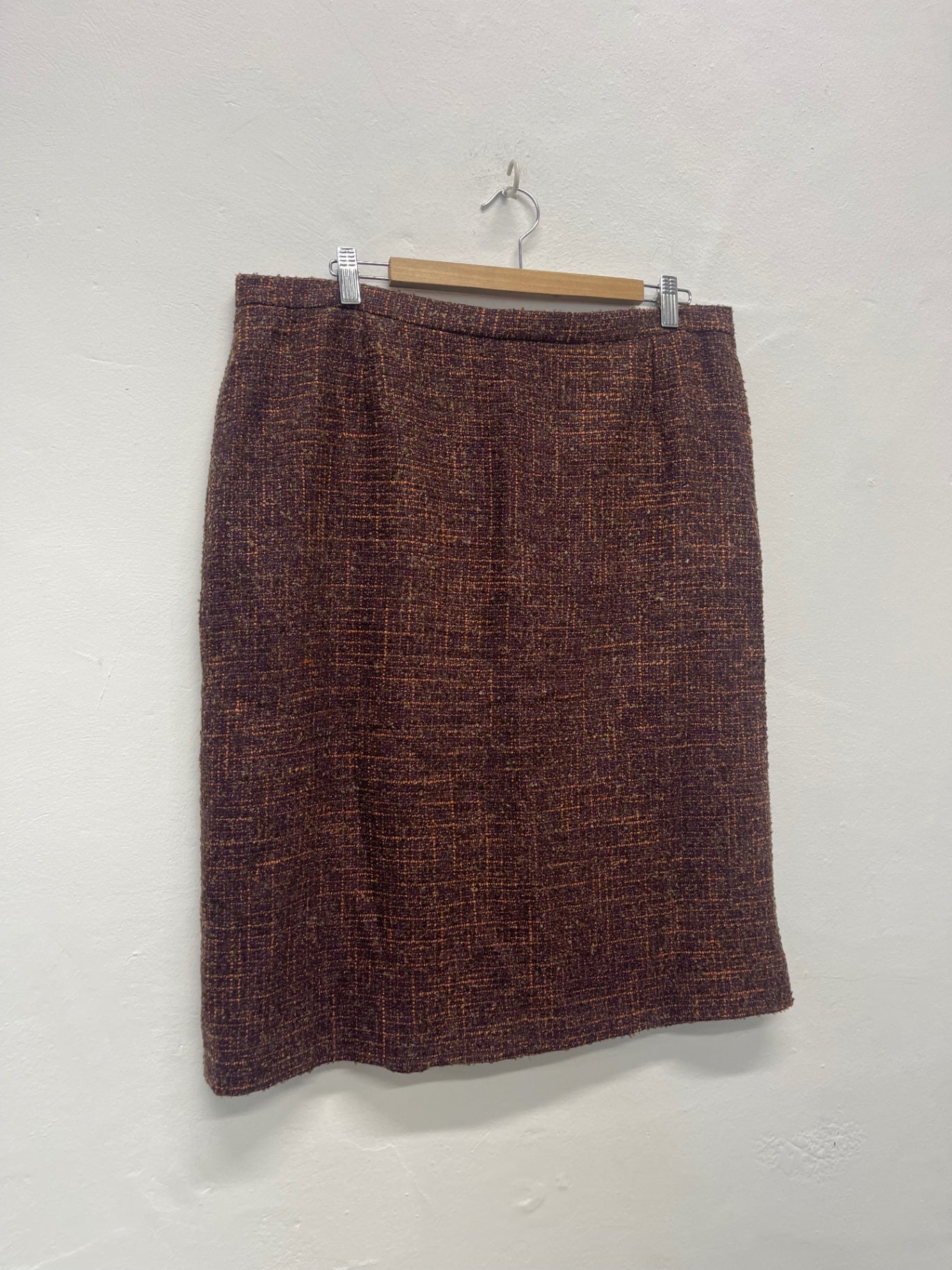 Fabulous EASTEX tweed traditional Skirt UK20 Purple & Orange AS602