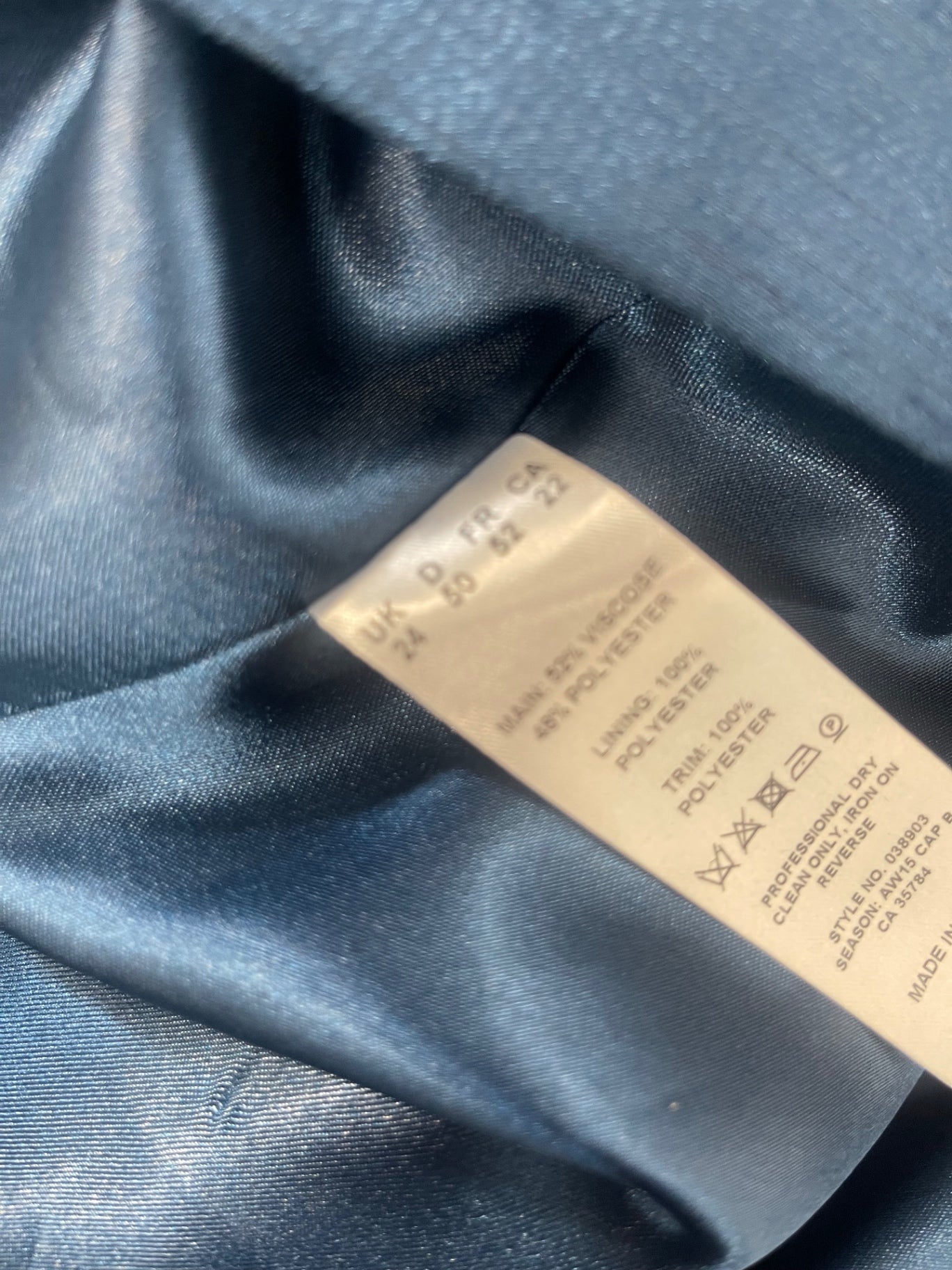 Fabulous Jacques Vert occasion jacket UK24 Blue AS602