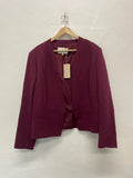 Fabulous Jacques Vert occasion Jacket UK24 Burgundy new AS602