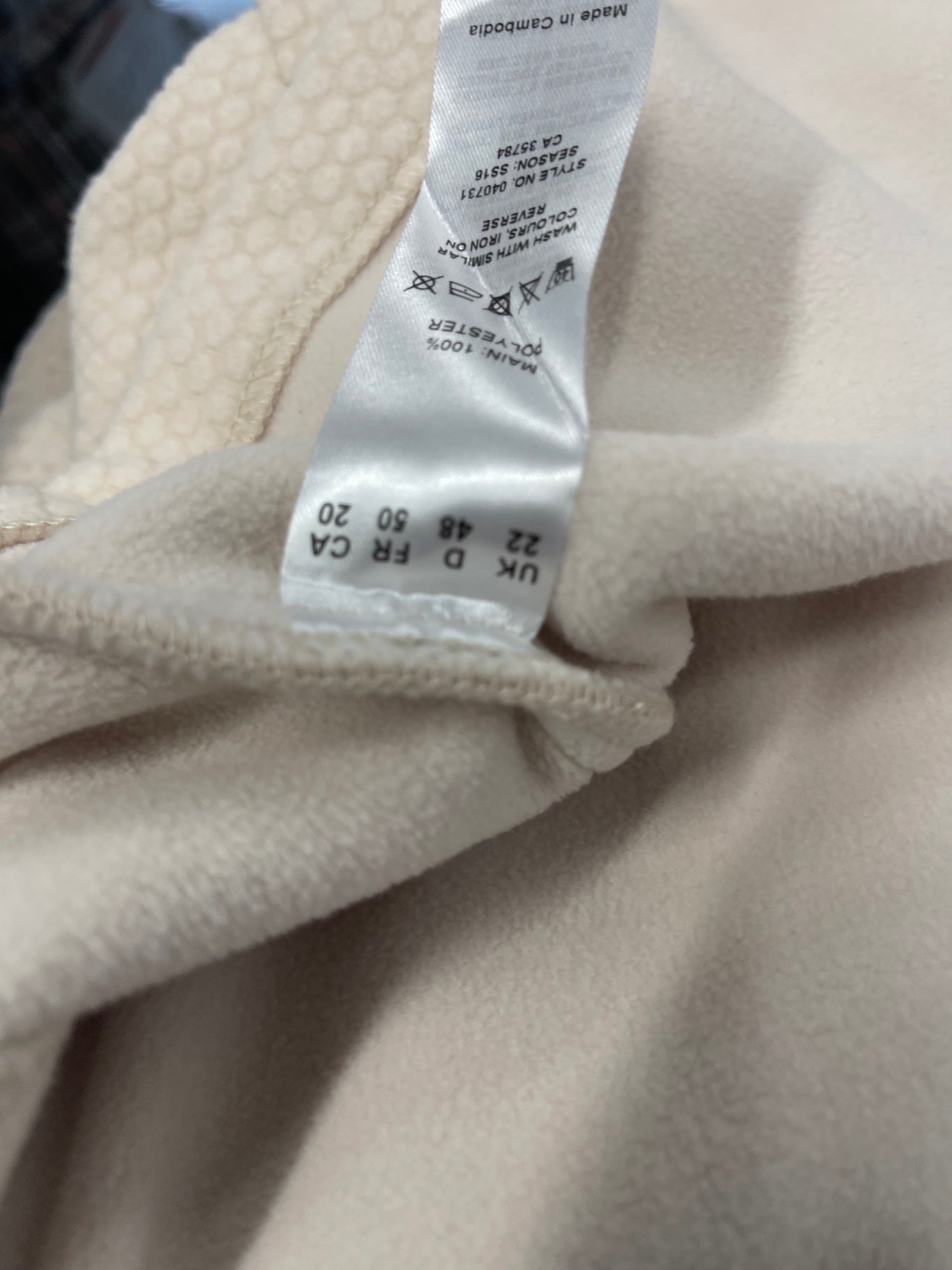 Fabulous Dash fleece activewear Jacket UK22 Beige AS602