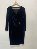 Fabulous Jacques Vert velvet evening event Dress UK24 Black AS602