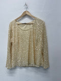 Fabulous Jacques Vert sequin  Blouse UkXL Cream/Beige Party occasion AS602