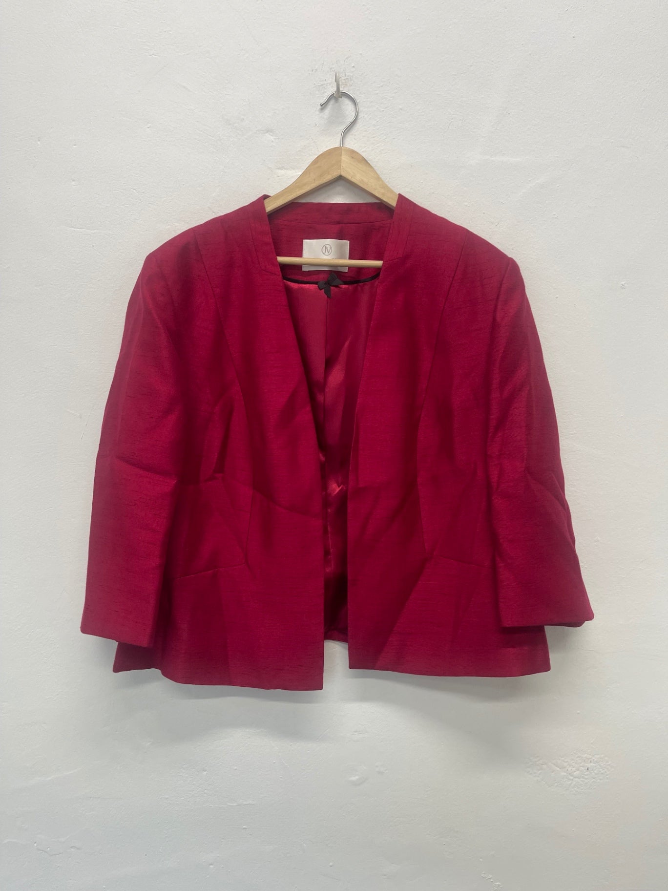 Fabulous Jacques Vert occasion Jacket UK24 Cherry  Red AS602