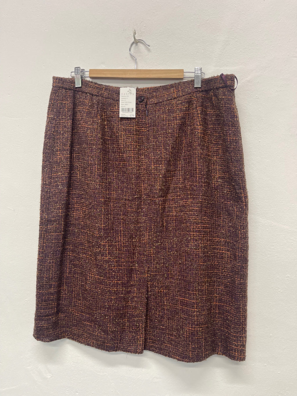 Fabulous EASTEX tweed traditional Skirt UK20 Purple & Orange AS602