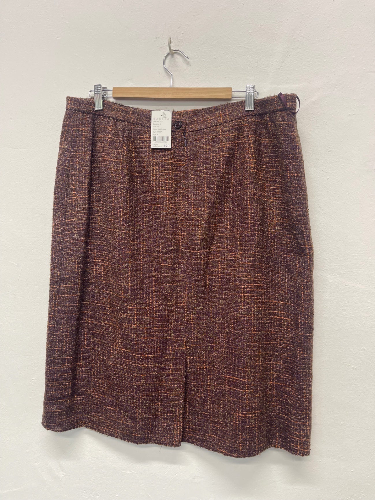 Fabulous EASTEX tweed traditional Skirt UK20 Purple & Orange AS602