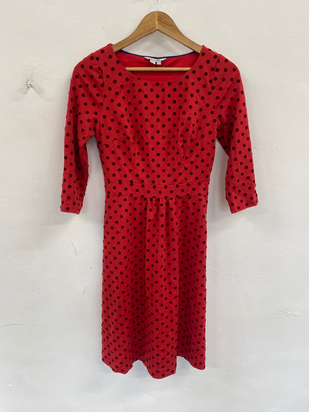 Gorgeous Boden red polka dress UK8L jersey casual day dress CH600