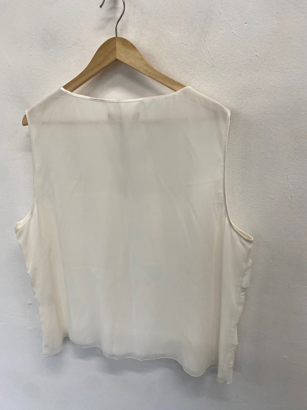 Fabulous Jacques Vert occasion party fringed Top UK 22 Ivory AS602