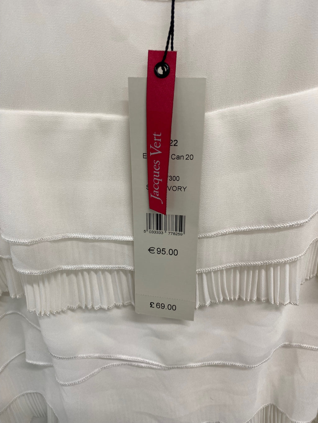 Fabulous Jacques Vert occasion party fringed Top UK 22 Ivory AS602