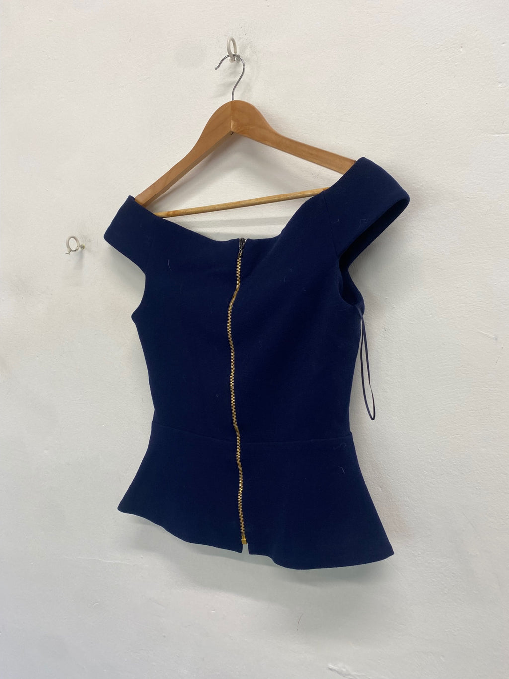 Fabulous Roland Mouret Crepe fitted corset top  UK12 Navy Blue JW603