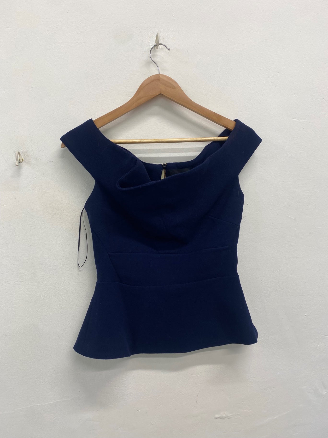 Fabulous Roland Mouret Crepe fitted corset top  UK12 Navy Blue JW603