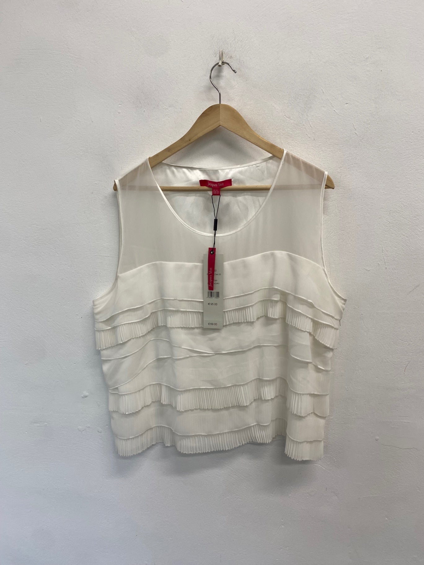 Fabulous Jacques Vert occasion party fringed Top UK 22 Ivory AS602