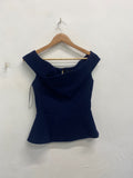 Fabulous Roland Mouret Crepe fitted corset top  UK12 Navy Blue JW603