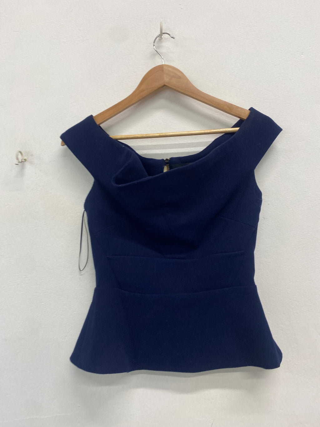 Fabulous Roland Mouret Crepe fitted corset top  UK12 Navy Blue JW603