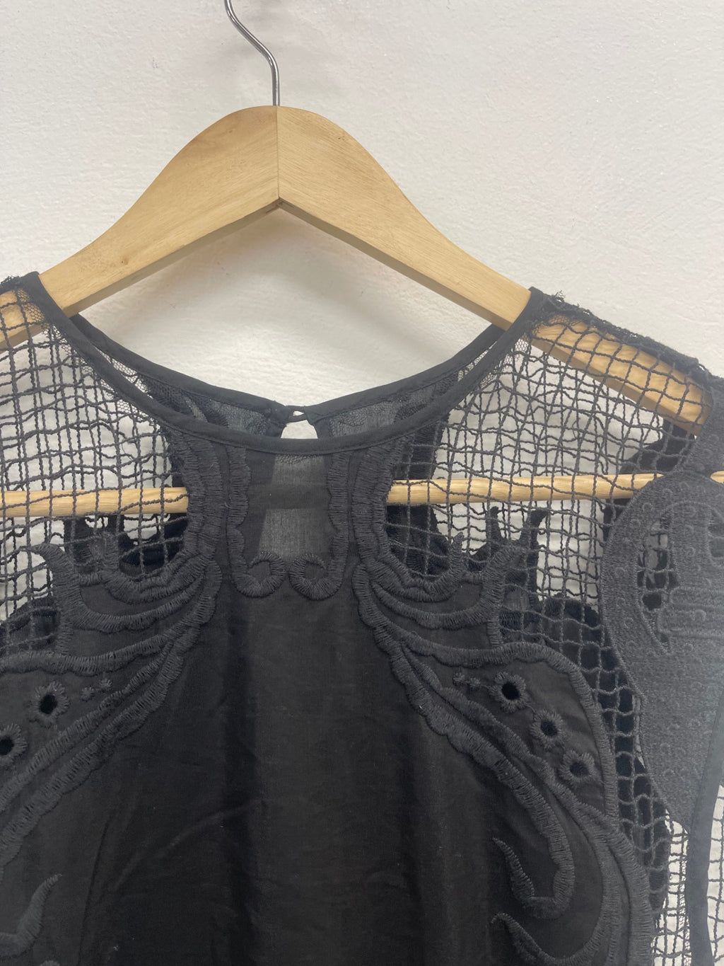 Fabulous Alice McCall boho lace mini Dress Uk8 Black JW603