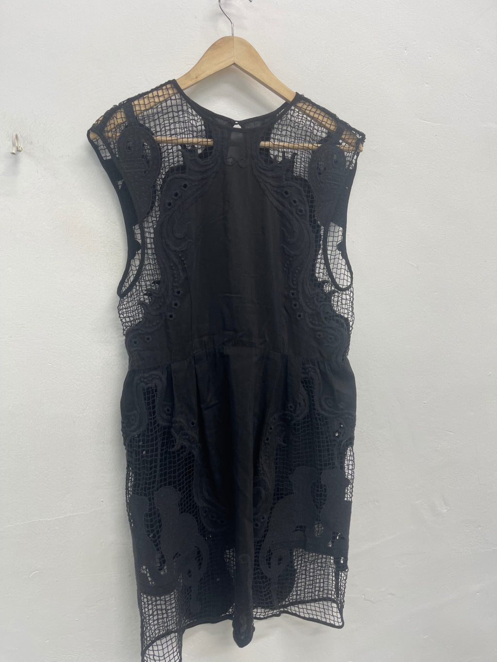 Fabulous Alice McCall boho lace mini Dress Uk8 Black JW603