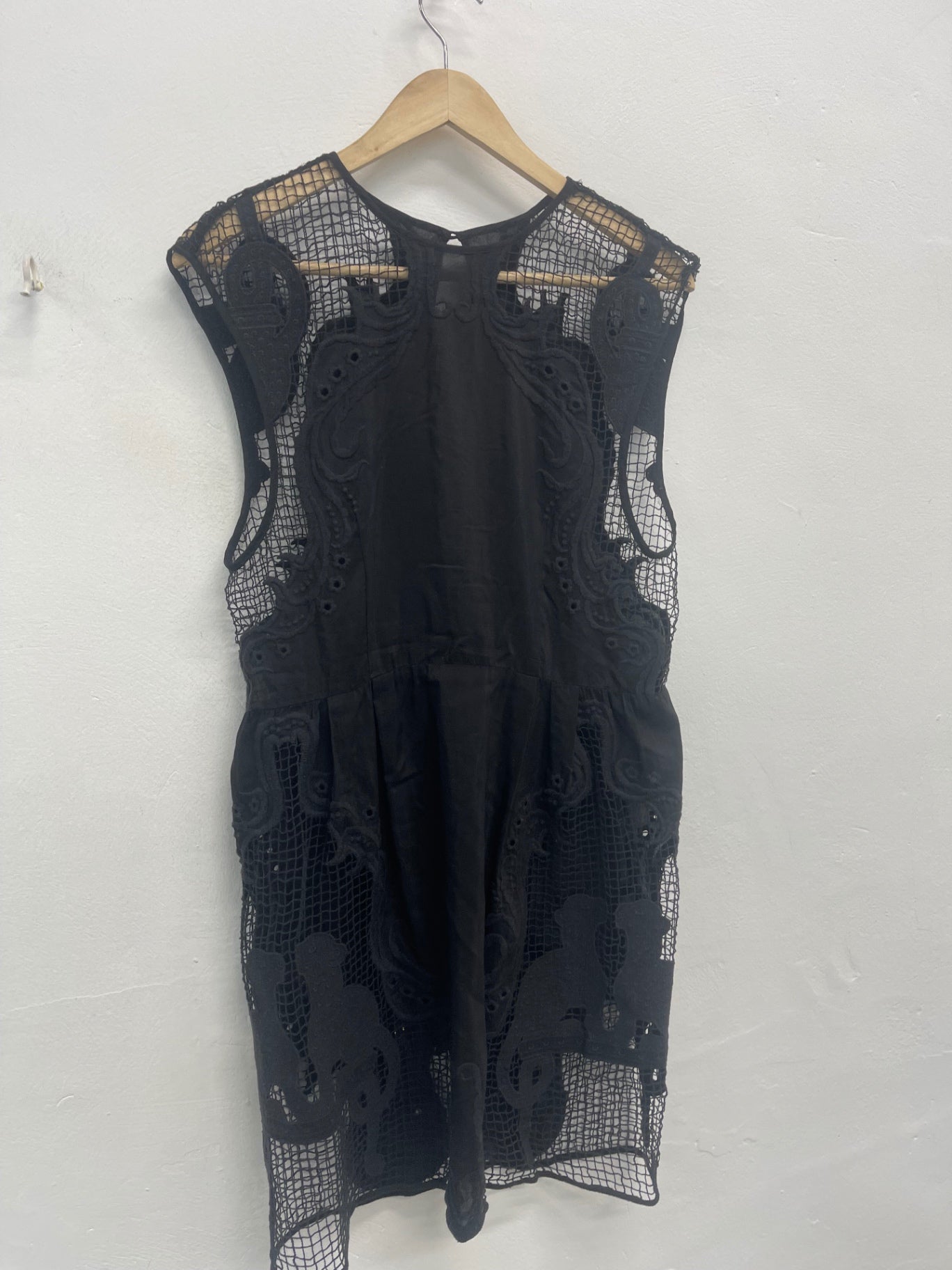 Fabulous Alice McCall boho lace mini Dress Uk8 Black JW603