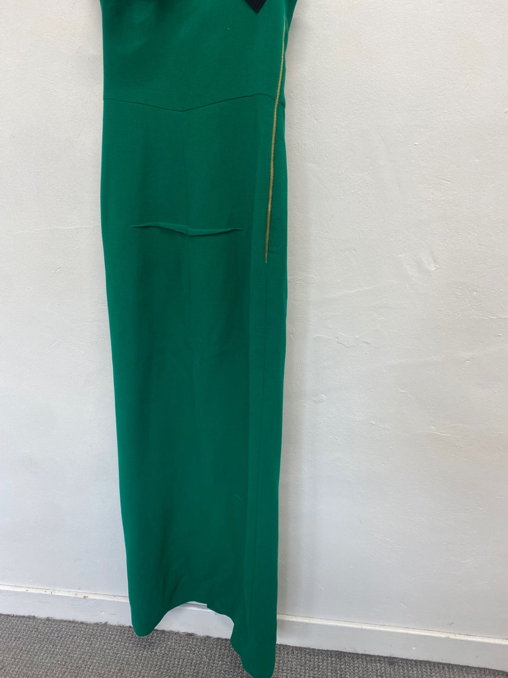 Fabulous ROLAND MOURET asymmetric Evening Dress UK12 emerald Green JW603