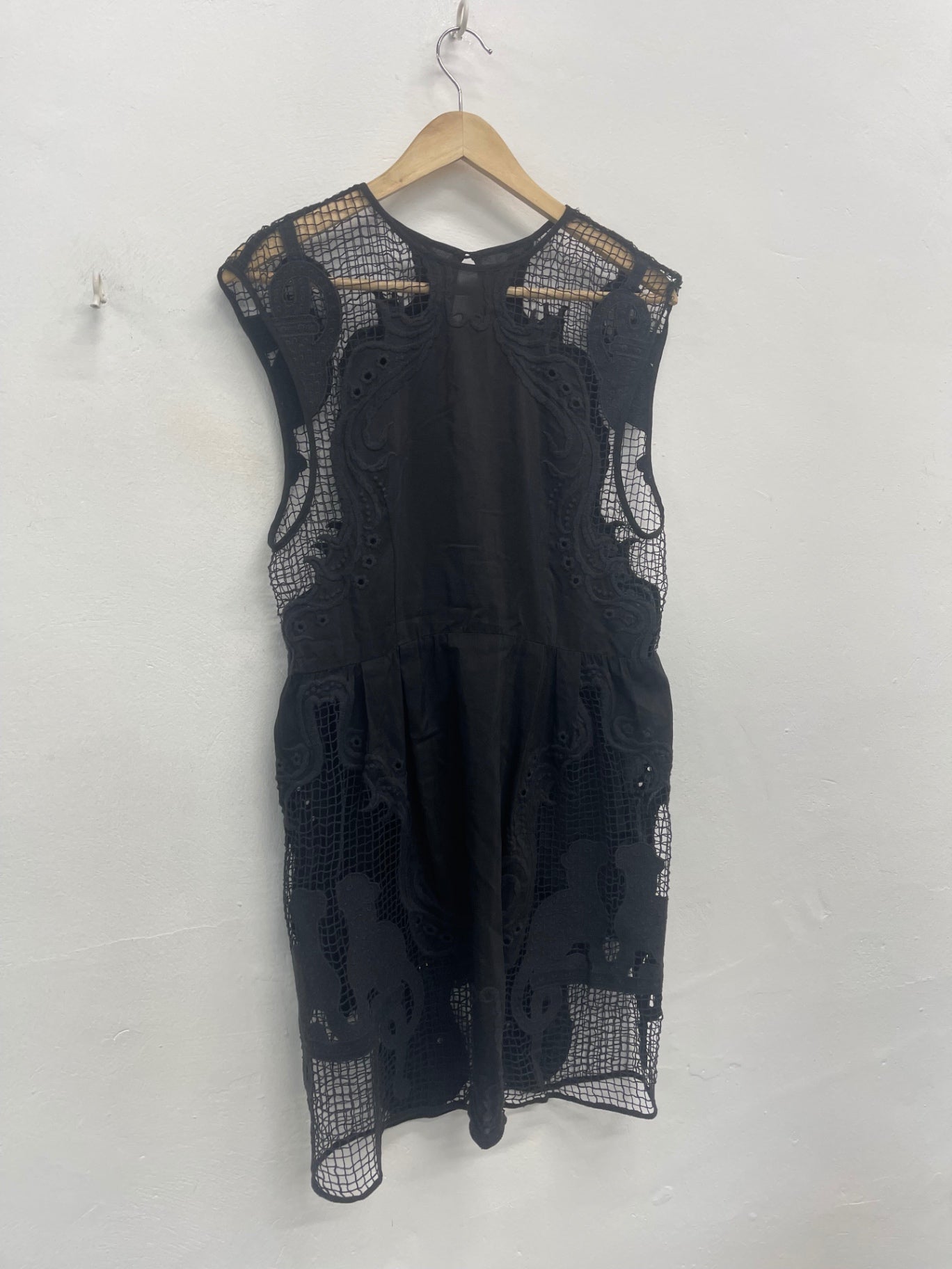 Fabulous Alice McCall boho lace mini Dress Uk8 Black JW603