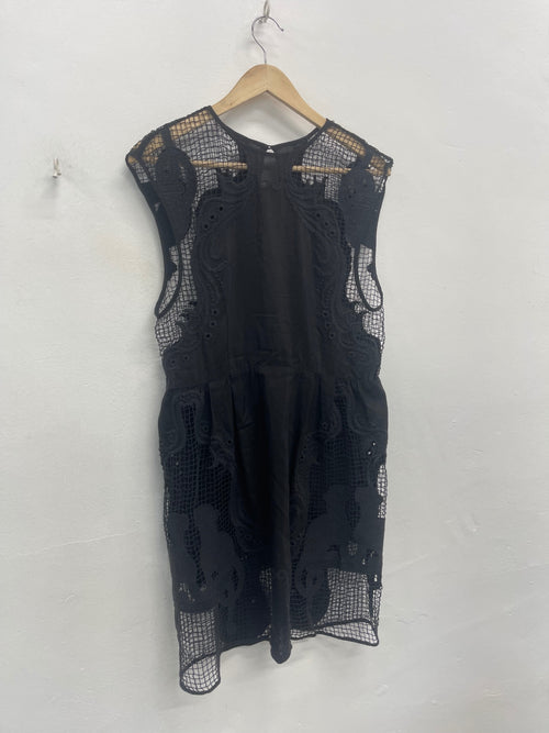 Fabulous Alice McCall boho lace mini Dress Uk8 Black JW603