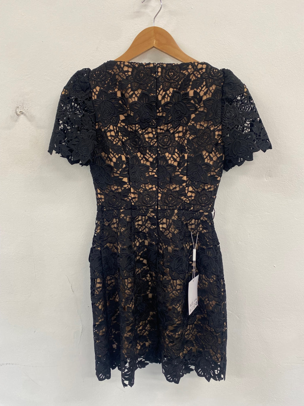Gorgeous self-portrait black lace overlay mini dress  Cocktail Dress UK6 Black