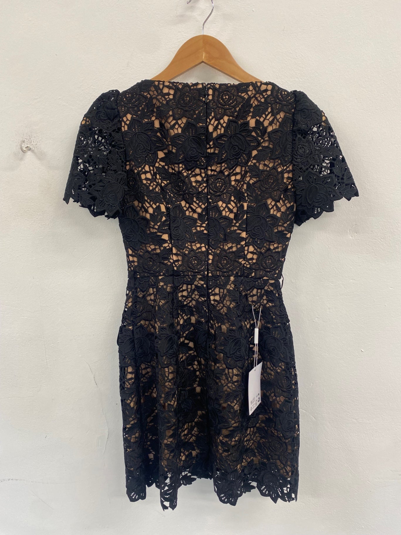 Gorgeous self-portrait black lace overlay mini dress  Cocktail Dress UK6 Black